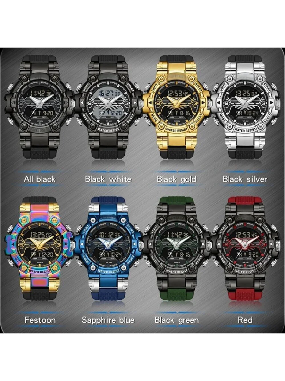 Men's Red Analog Quartz Cool Designer Hombres Unique Electronics Digital Watch